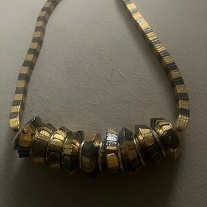 Oversized Gold Silver Chunky Statement Necklace